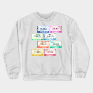 Watercolor color cassettes Spanish labels Crewneck Sweatshirt